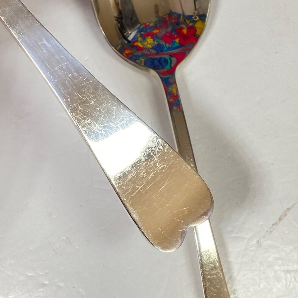 Reed and Barton Silver Plate Heart Handle Large Serving Fork and Spoon Set - Picture 12 of 15
